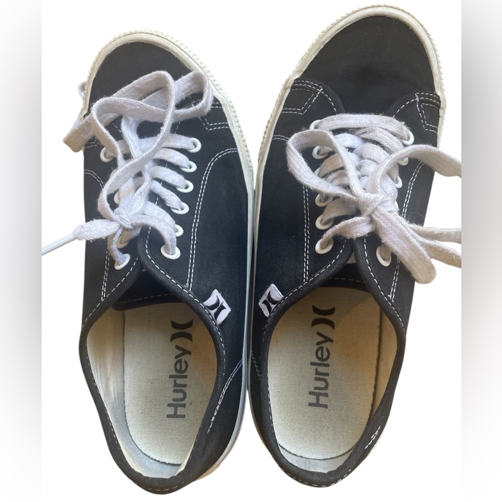 Hurley Women’s Cica Style Sneakers Black White Lace-Up Size 6.5 - Picture 3 of 8